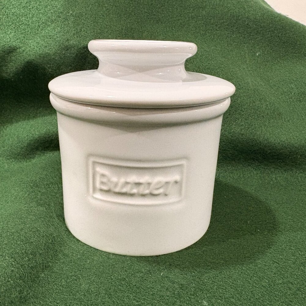L. Tremain White 2-Piece Ceramic Butter Bell Crock Dish Keeper 2021